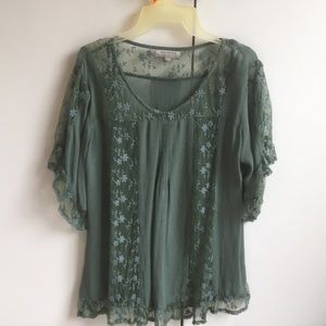 Thin Green Flower Top